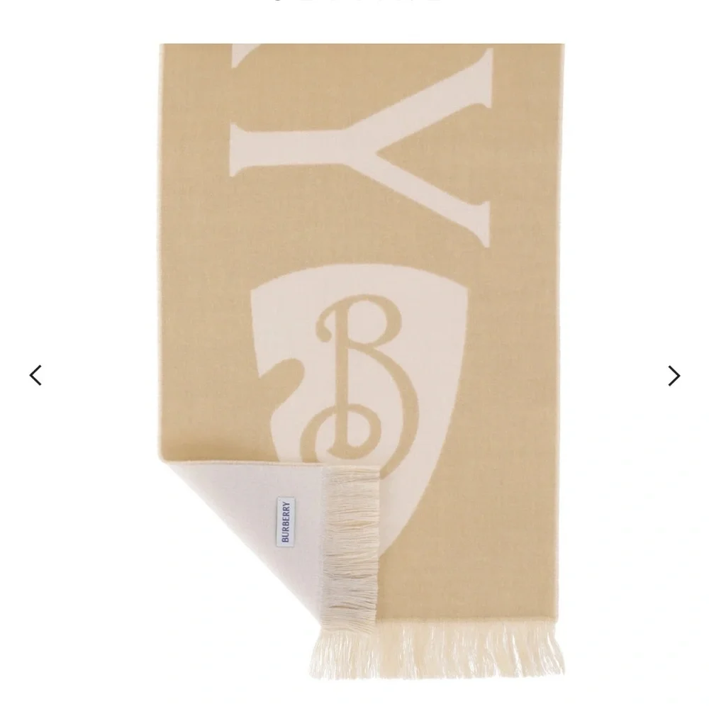 Burberry Tan and Cream Logo Scarf